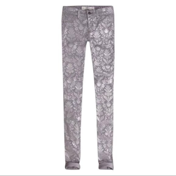 Abercrombie & Fitch Floral Metallic Baroque Skinny Jeans Pants Size 2 - Picture 1 of 8